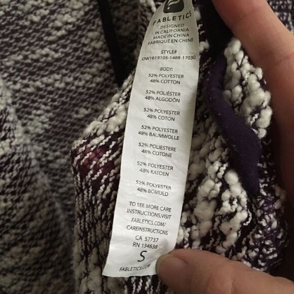 Fabletics purple & white Moscow wrap cardigan S - Picture 8 of 9